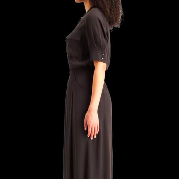 SCOTCH & SODA MAISON SCOTCH SIZE S SHORT SLEEVE V NECK NEHRU COLLAR MAXI DRESS - Picture 1 of 4